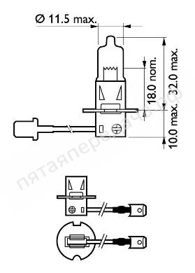 Лампа накаливания Premium H3 12В 55Вт - 12336PRC1