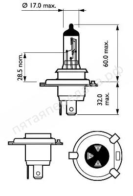 Лампа галоген LongerLife EcoVision H4 12В 60/55Вт - 12342LLECOC1