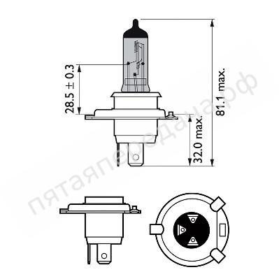 Комплект ламп накаливания WhiteVision, 2 шт - 12342WHVSM