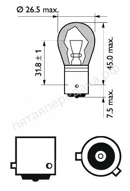 Лампа накаливания SilverVision PY21W 12В 21Вт - 12496SVS2