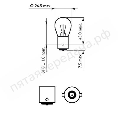 Лампа накаливания Premium P21W 12В 21Вт - 12498B2