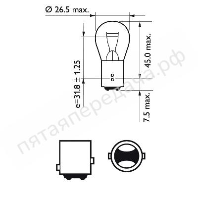 Лампа накаливания Premium P21/5W 12В 21/5Вт - 12499B2
