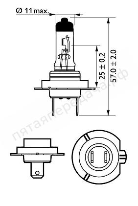 Лампа галоген VisionPlus H7 12В 55Вт - 12972VPS2