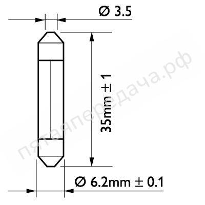 Лампа накаливания, C3W 24В 3Вт - 13848CP