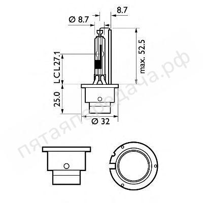 Лампа газоразрядная D2R 85В 35Вт - 85126WHVC1