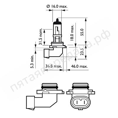 Лампа накаливания Premium HB4 12В 51Вт - 9006PRB1