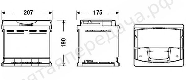 Батарея аккумуляторная, 12В 53А/ч - TA530