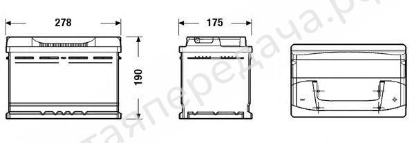 Батарея аккумуляторная, 12В 74А/ч - TB740