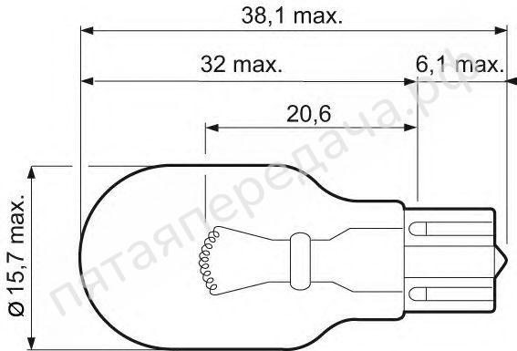 Лампа накаливания, Essential W16W 12В 16Вт - 032215
